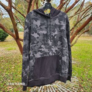 Karl Lagerfeld Mens Camo Print Hoodie Pullover Sweatshirt L/G/G‎